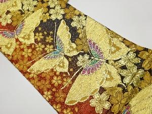 リサイクル　蝶に桜模様織出し振袖用袋帯